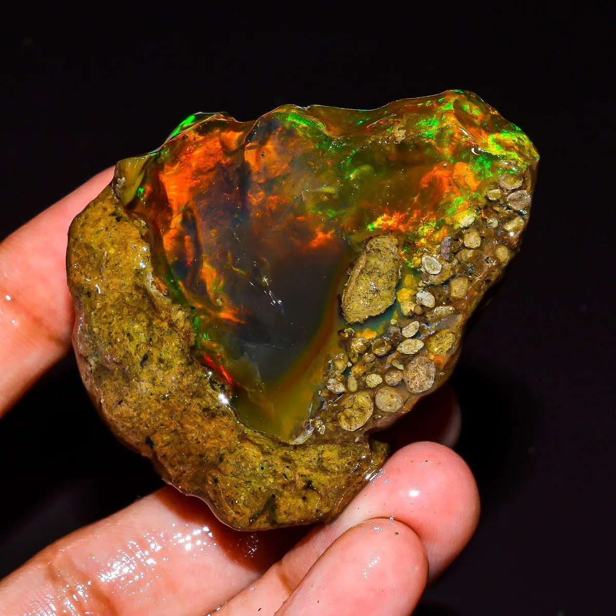 Natural Ethiopian Welo Opal Rough Raw 25-80CT Loose Gemstone Play Of Color Collector Stone Randomly Selected One