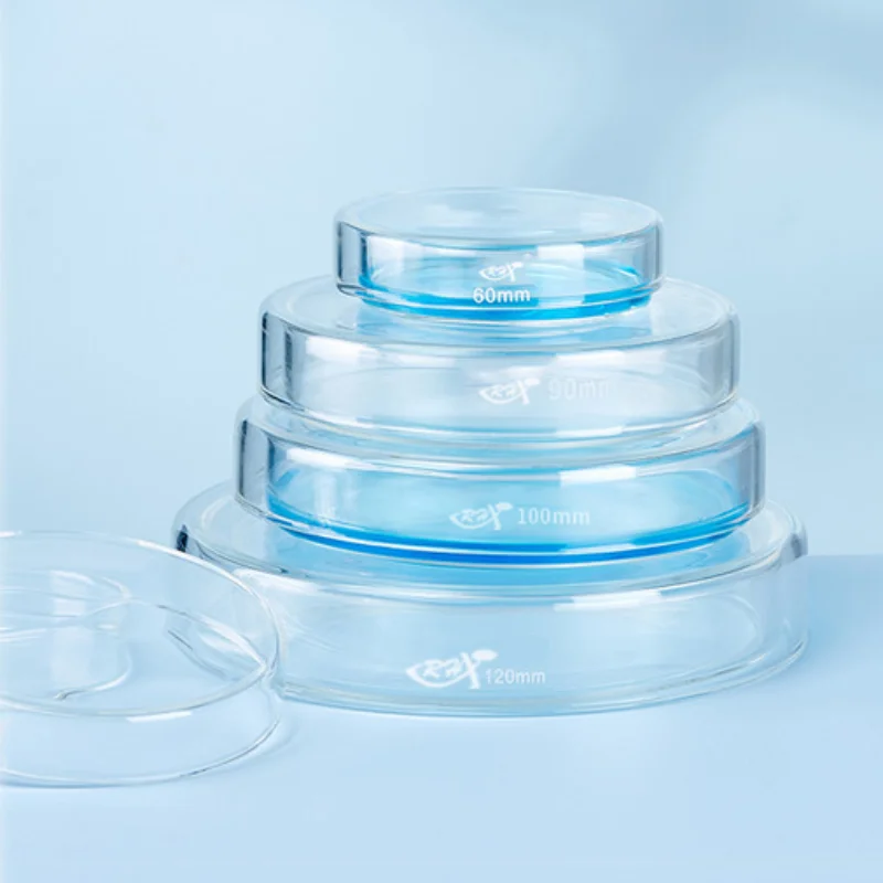 High Borosilicate Glass Petri Dish - Heat & Corrosion Resistant for Microorganism/Cell Culture | 60/75/90/100/120mm Lab Supplies