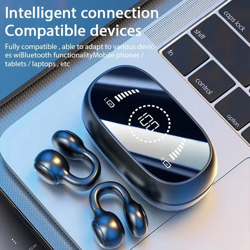 Oryginalne bezprzewodowe słuchawki douszne Lenove M47 Bluetooth 5.3, słuchawki z funkcją ładowania, słuchawki z przewodnictwem kostnym do sportu, NOWOŚĆ 2026 — zdjęcie produktu 4