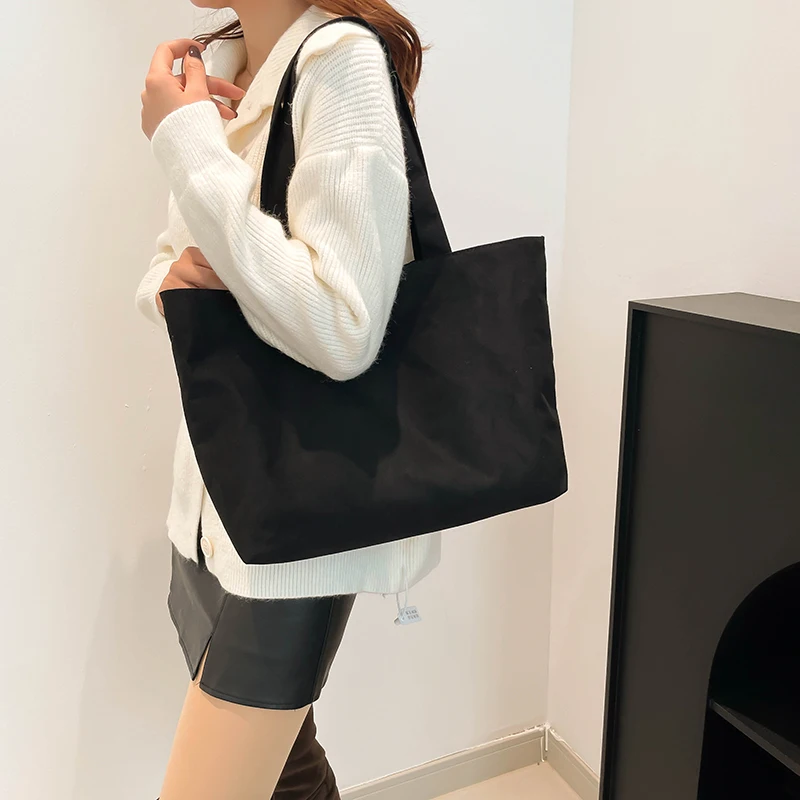 Frosted Vintage Women\'s Bag Large Capacity Shoulder Bag Solid Color Simple Casual Commuter Bags Autumn Retro Shopper Totes