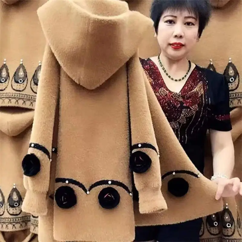 

Женские весенне-осенне-зимние топы, пальто, вязаный кардиган с капюшоном, верхняя одежда, короткая куртка из искусственного норкового бархата, простая, новая, универсальная