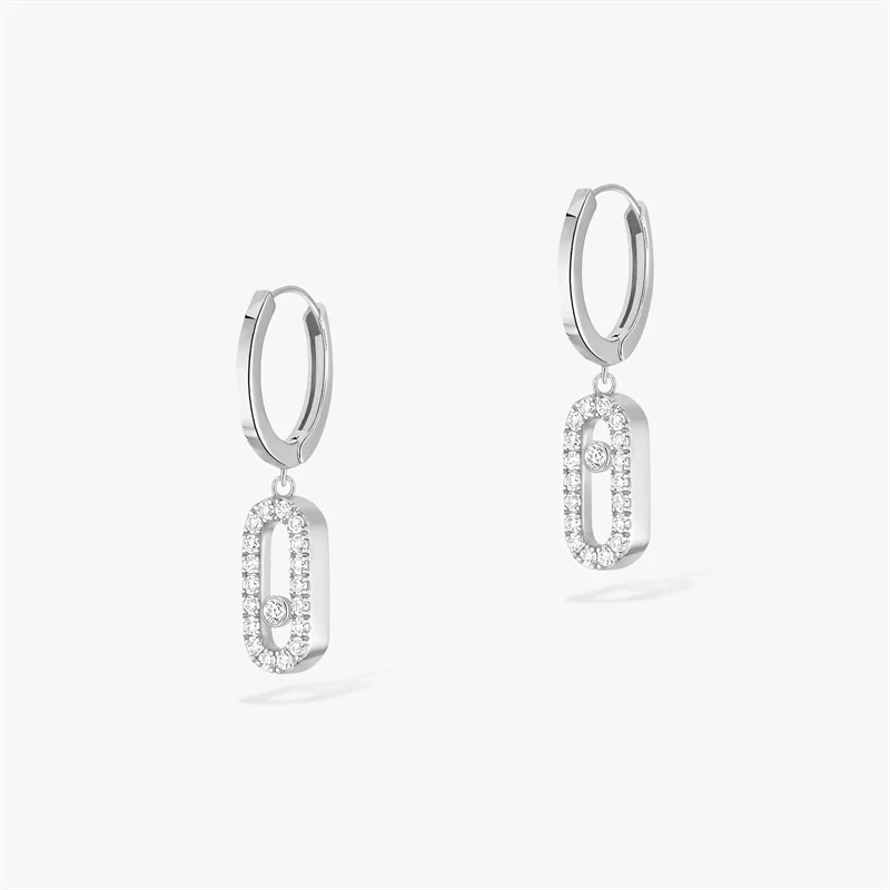 Trendy Fashion Move Uno Circle Earrings S925 Pure Silver Original Luxury Earrings High Quality Jewelry