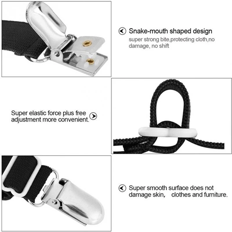 2Pcs Adjustable Elastic Bed Sheet Clip Mattress Cover Corner Holder Clip Fasteners Straps Grippers Elastic Hook Sets