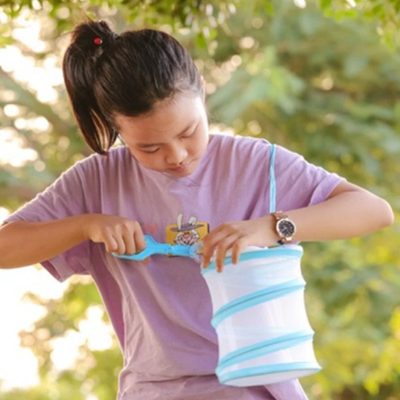 

Portable Children's Outdoor Education, Children's Outdoor Exploration Hand-held Folding Insect Butterfly Cage with Grab Clip