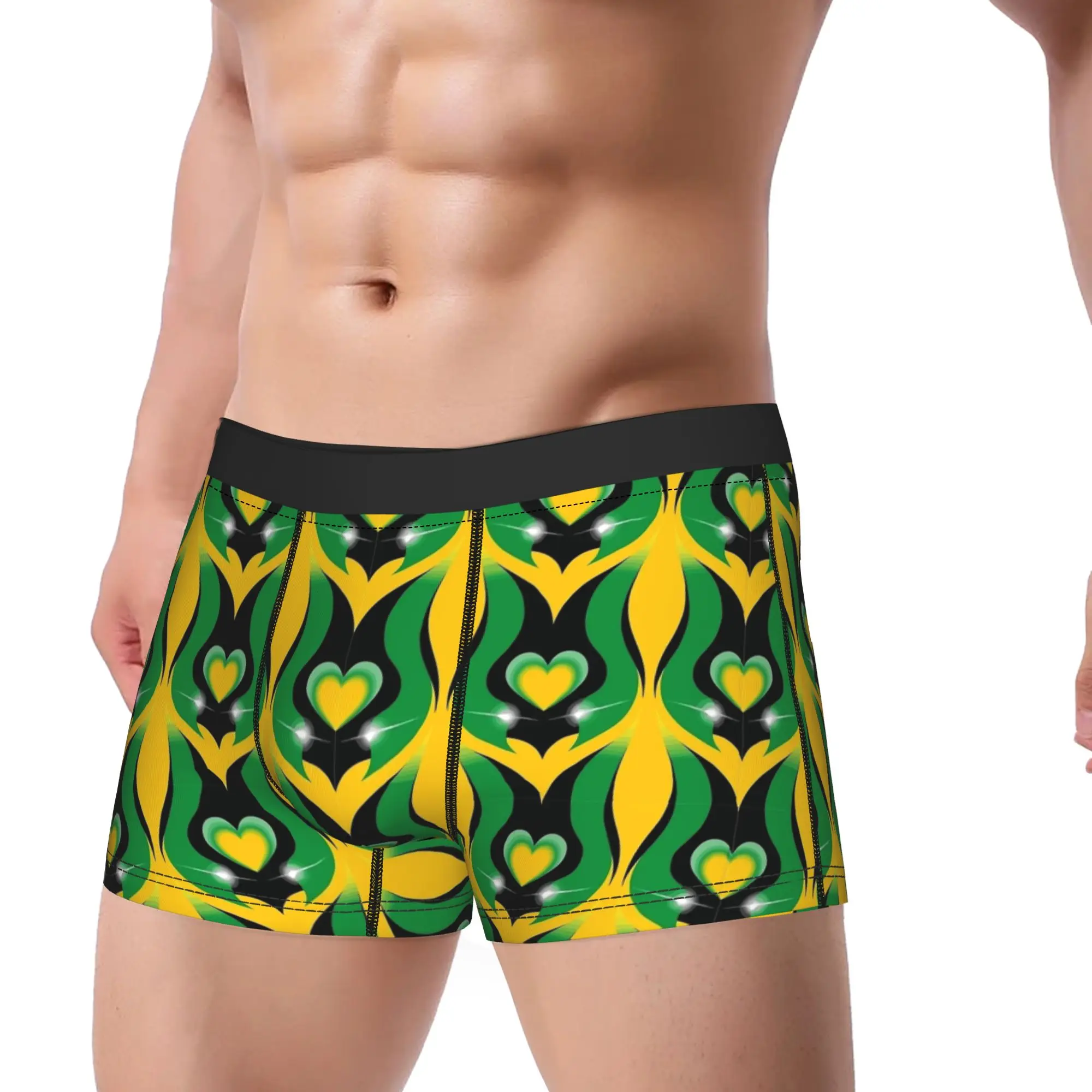 Hot Jamaican Girlfriend Heart Boxer Shorts  3D Pouch Underwear Hot Sale Custom DIY Boxer Brief Novelty Men Underpants Large Size