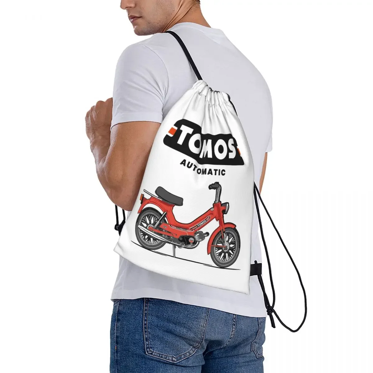 Tomos-mochilas Rojas automáticas, bolso con Cordón portátil, informal, con bolsillo, para zapatos, para la escuela y viajes