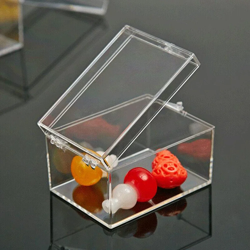 Clear Plastic Storage Box Mini Transparent Plastic Case Container Square Rectangle Packaging Box For Jewellry Beads Small Items