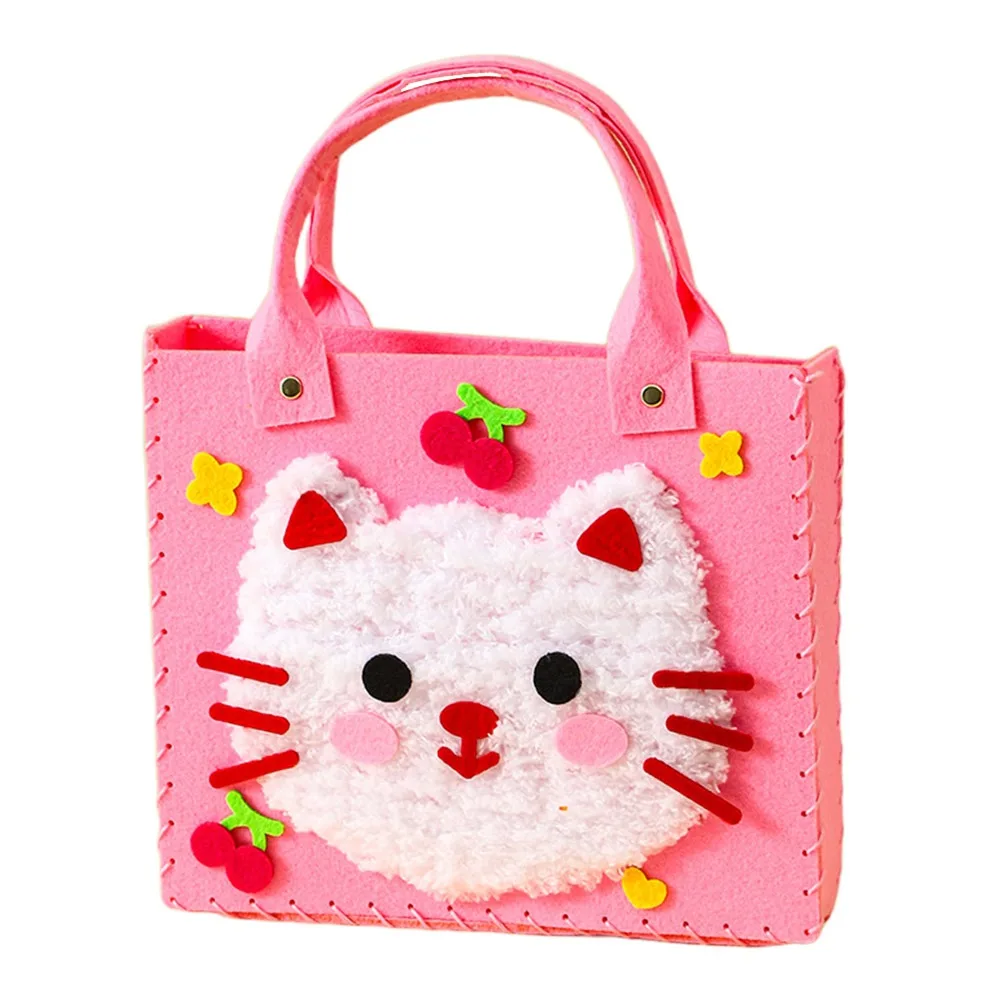 Multicolor DIY Felt Animal Bag Kits Educational Crafts Sewing Needle and Thread Cartoon Animal Felt Sewing Kit Cartoon Animal