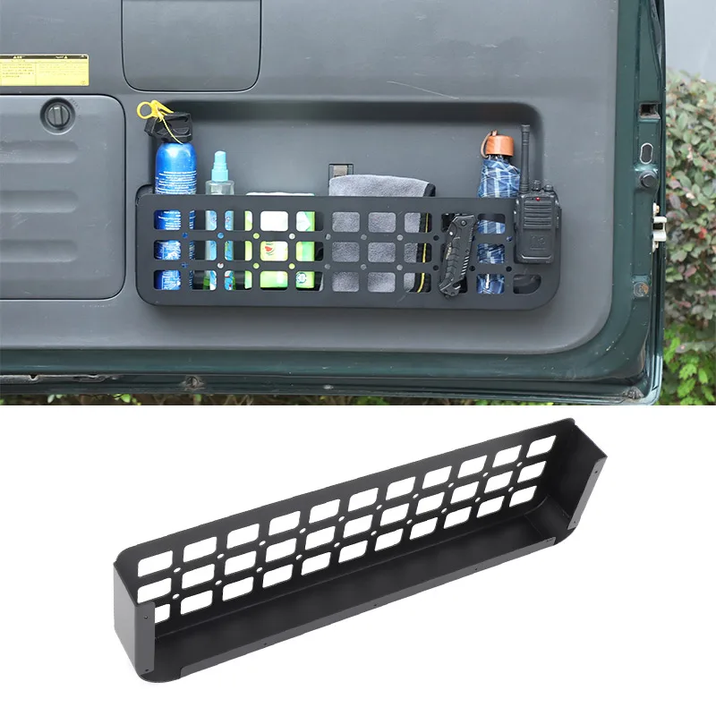 For Toyota Land Cruiser Prado 120 2003-2009 Aluminum Alloy Black Car tailgate mesh bag storage baffle modification accessories