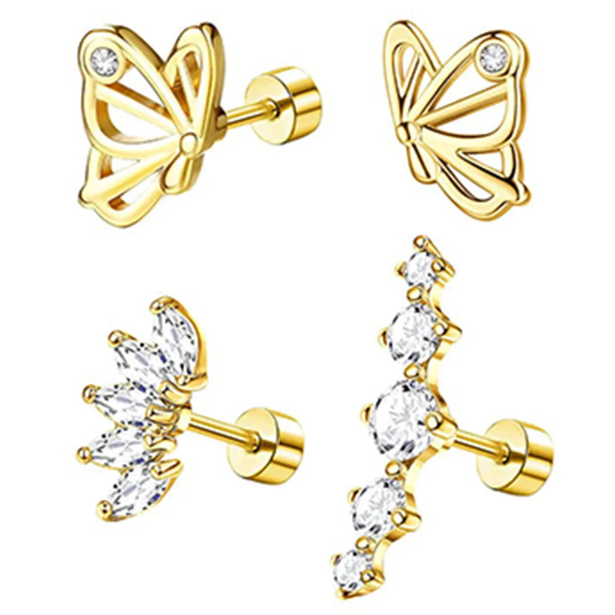 أقراط مرصعة بالحيوانات للنساء ، برغي الظهر ، قوانغدونغ ، العصرية ، تخفيض السعر ، البيع #1