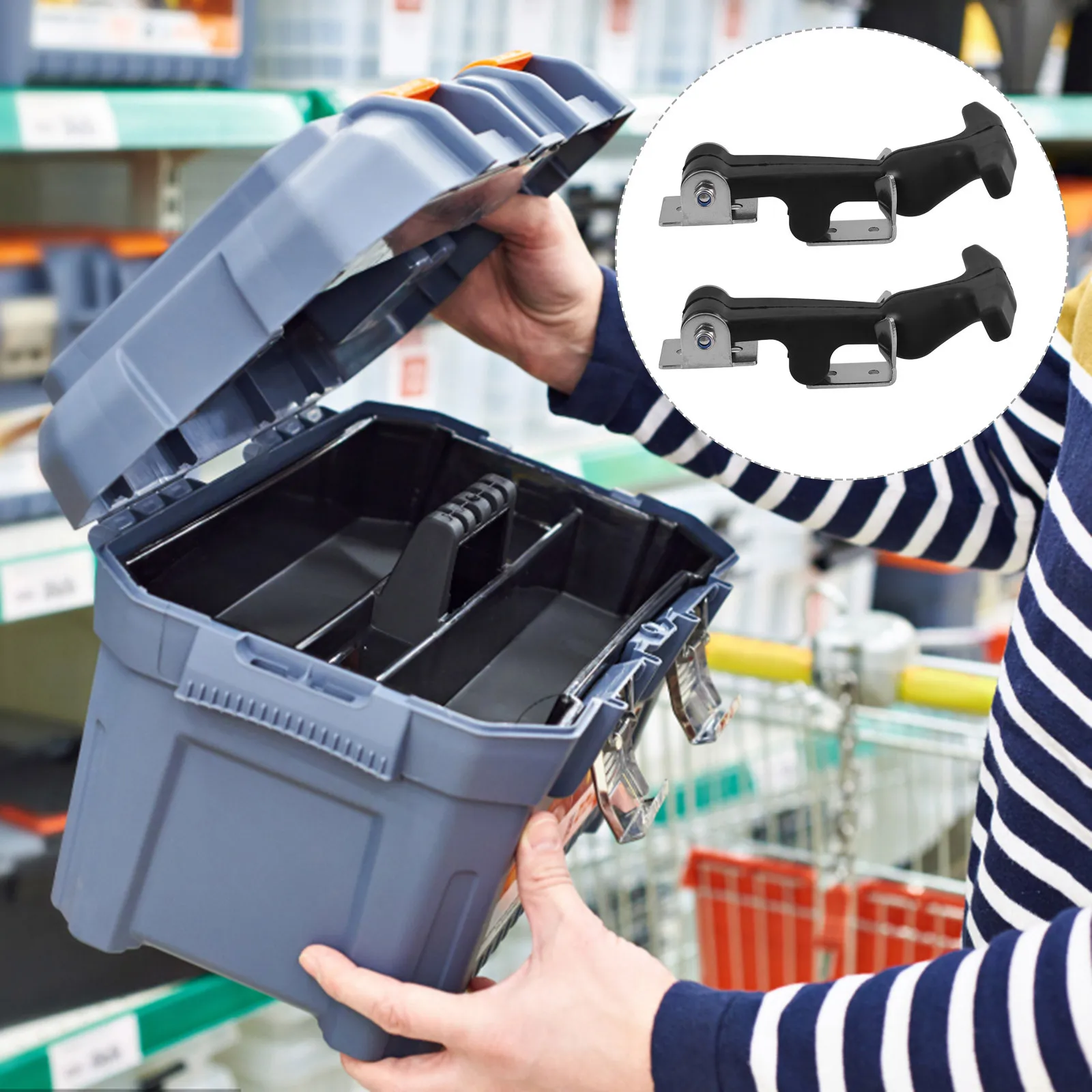 

2Pcs Stainless Steel Hasp Latch Replacement Flexible Heavy Duty Tool Box Latch Boat Hatch Hardware Boat Hatch Latches