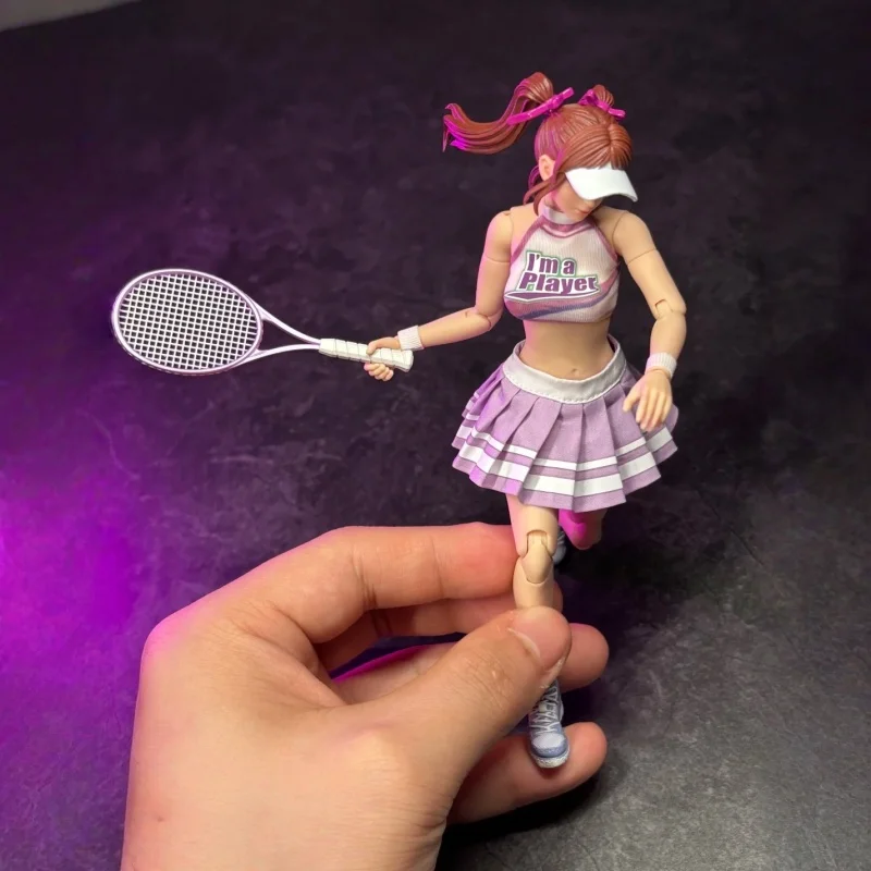 

Crazy Figure Lt005 1/12 Scale Cute Sports Girl with Double Ponytail Flexible Joints Mini Action Figure Model Approximately 15cm