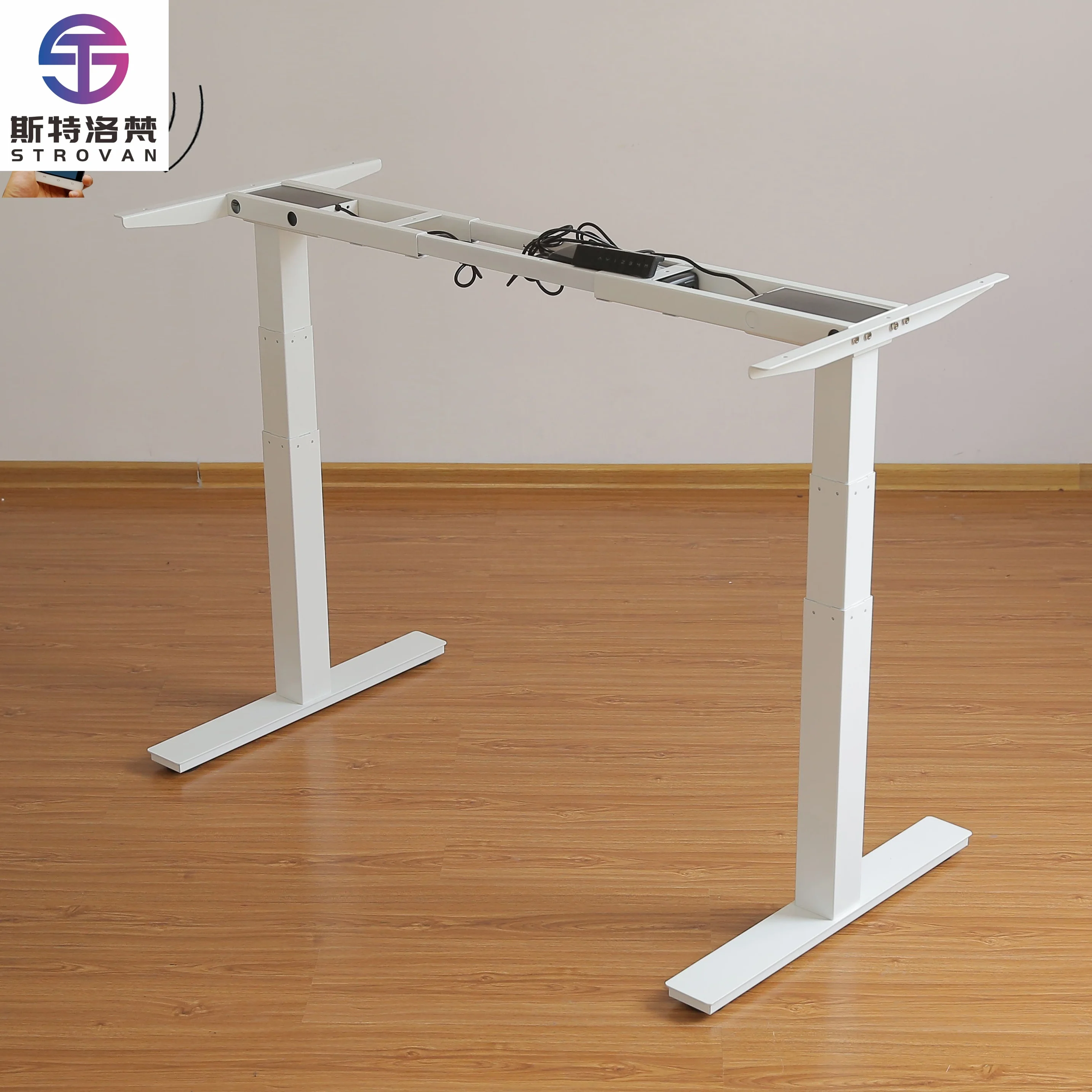 Home Office Work Remote Memory Control Motorized Dual Motor Blue Tooth Electric Height Adjustable Desk Frame Sit Stand Lift Desk