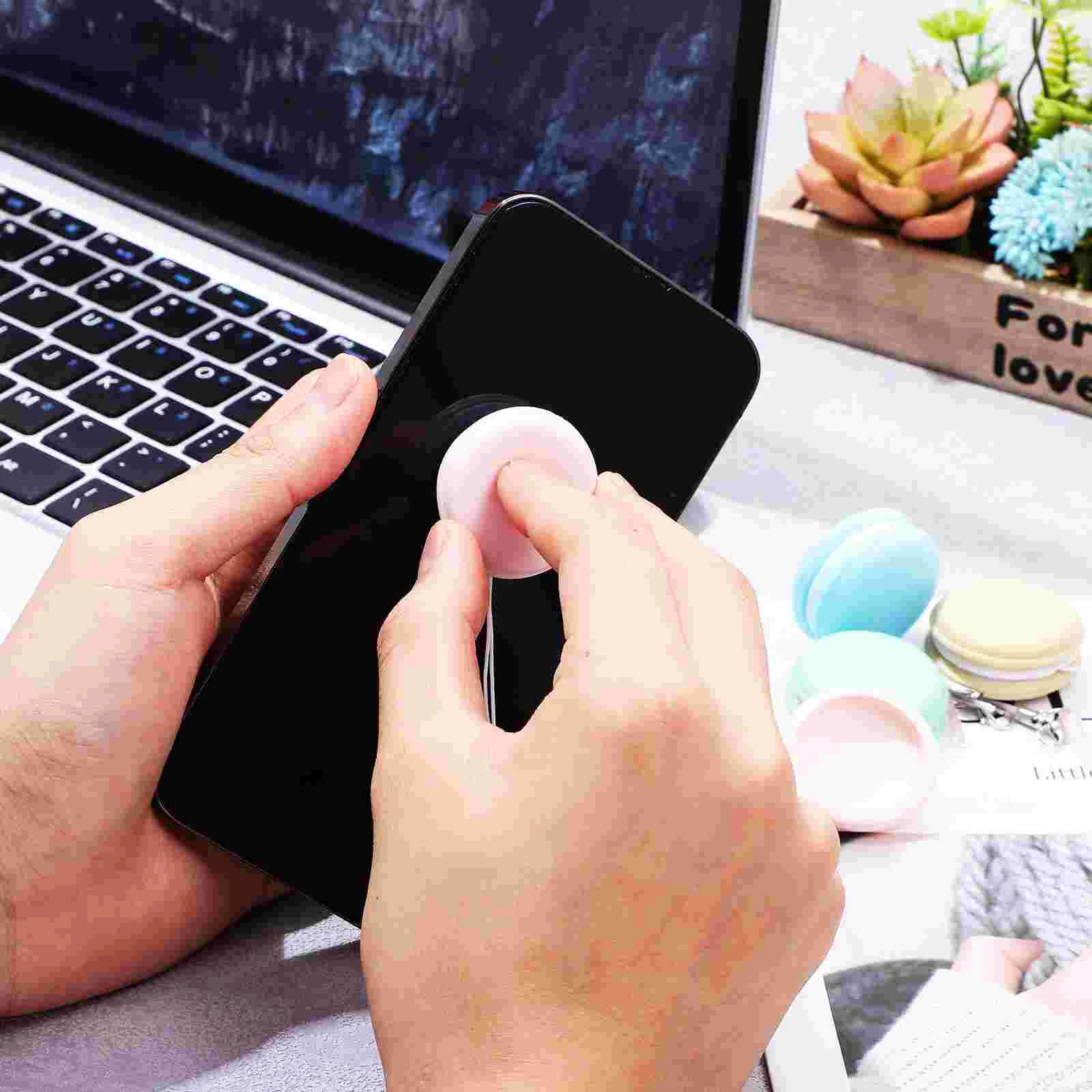 18 Pcs Macarons Screen Cleaner Pendants Phone Cleanser Smartphone Keyboard Cleaning Kit Hanging Wipe Camera Creative