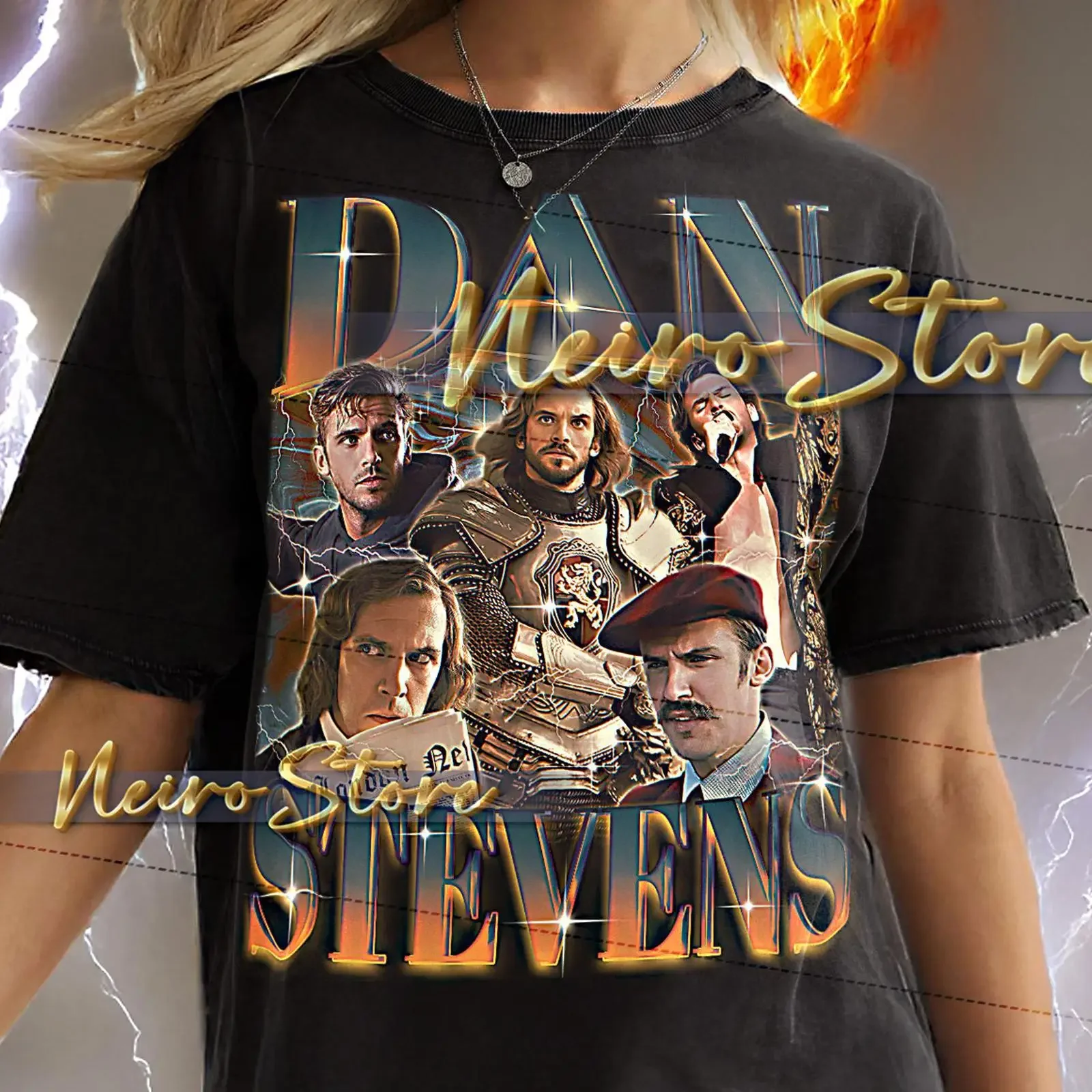 DAN STEVENS T Shirt Retro Vintage 90s Bootleg TV Star SweaT vintage Washed Top For Everyday Wear graphic Stretched Breathable