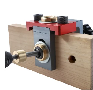 

Woodworking 3 In 1 Doweling Jig Kit -Adjustable Wood Dowel Punch Locator Aluminum Pocket Hole Jig, Cabinet Hole Drill Guide Tool