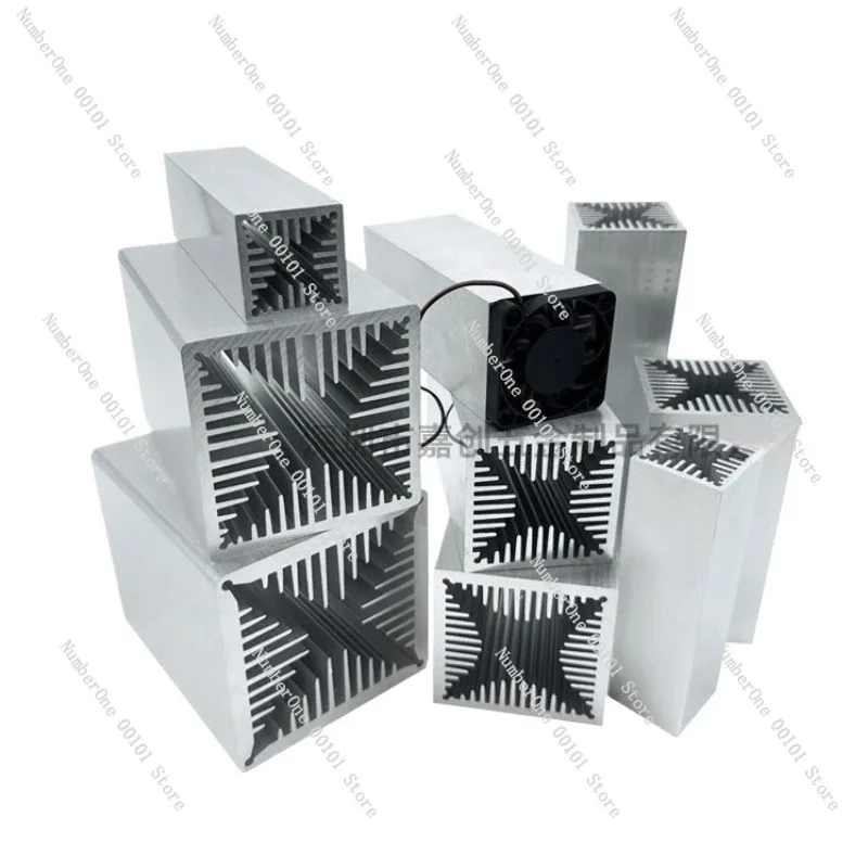 High Power Air Cooled Aluminum Heatsink 40-80mm Profile, Heat Sink with Fan for CPU LED Cooling System