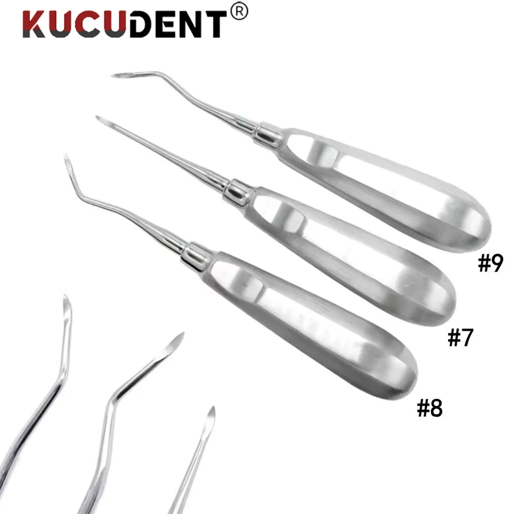 1 قطعة الأسنان الفولاذ المقاوم للصدأ الأسنان مصعد مستقيم منحني نصائح حادة الجذر مصعد الحد الأدنى الغازية طب الأسنان مجموعة أدوات جراحية