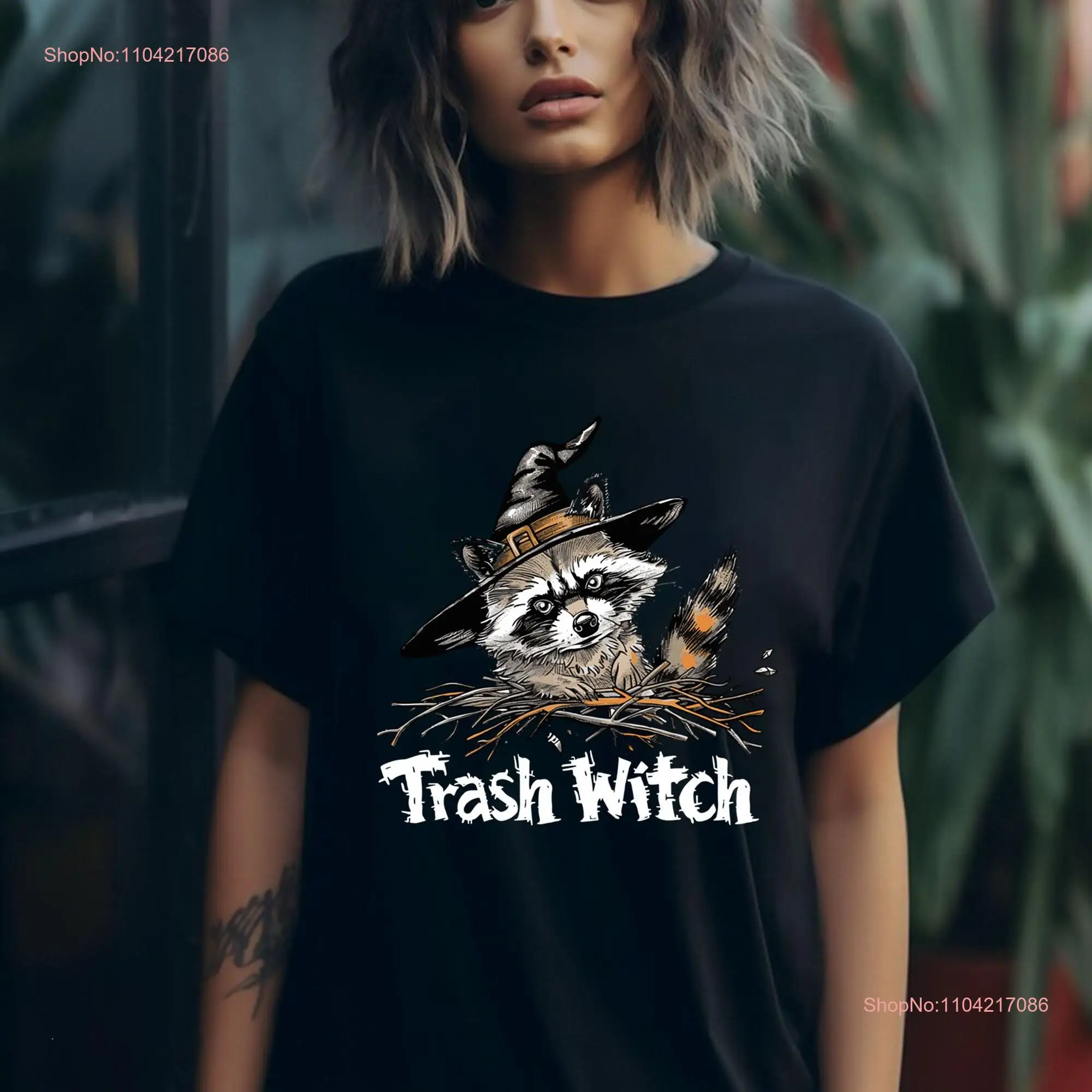 Trash witch cute raccoon t shirt Funny Animal long or short sleeves