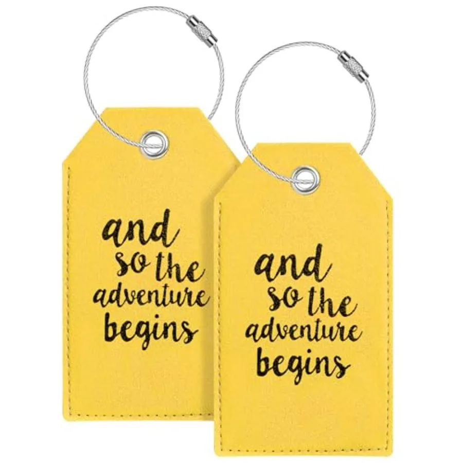 Luggage Tag and Initial Baggage Tags for Suitcases Leather Bag Tags for Backpacks Handbag School Instrument with Name ID Label