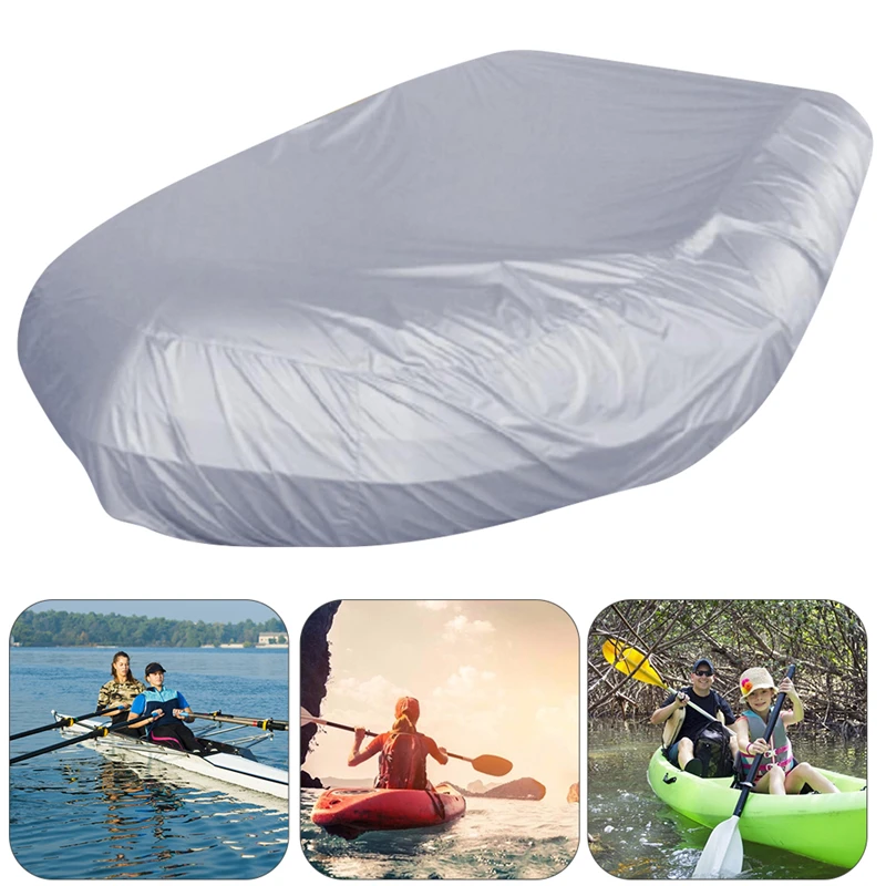 

Kayak Rubber Boat Cover Inflatable Boat Dinghy Cover Waterproof UV Sun Dust Protection Tender Storage Suits 7.5-17ft 7 Sizes