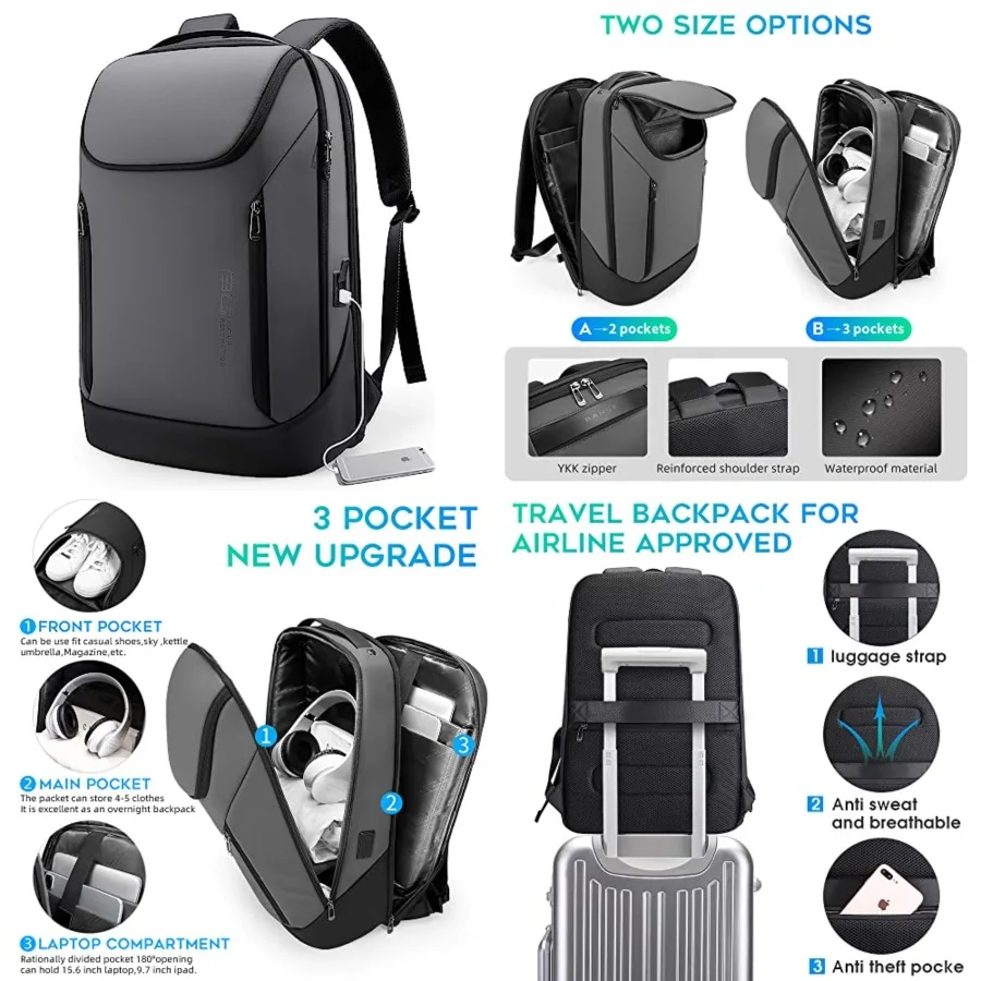 

Business Smart Backpack Waterproof fit 15.6 Inch Laptop Backpack with USB Charging Port, Travel Durable Backpack