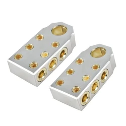 Abrazadera de Terminal de batería de coche, calibre AWG, conector de puerto Negativo Positivo para Audio de coche SAE, poste superior, 2 piezas, 6V-48V 1/0 2 4 6 8