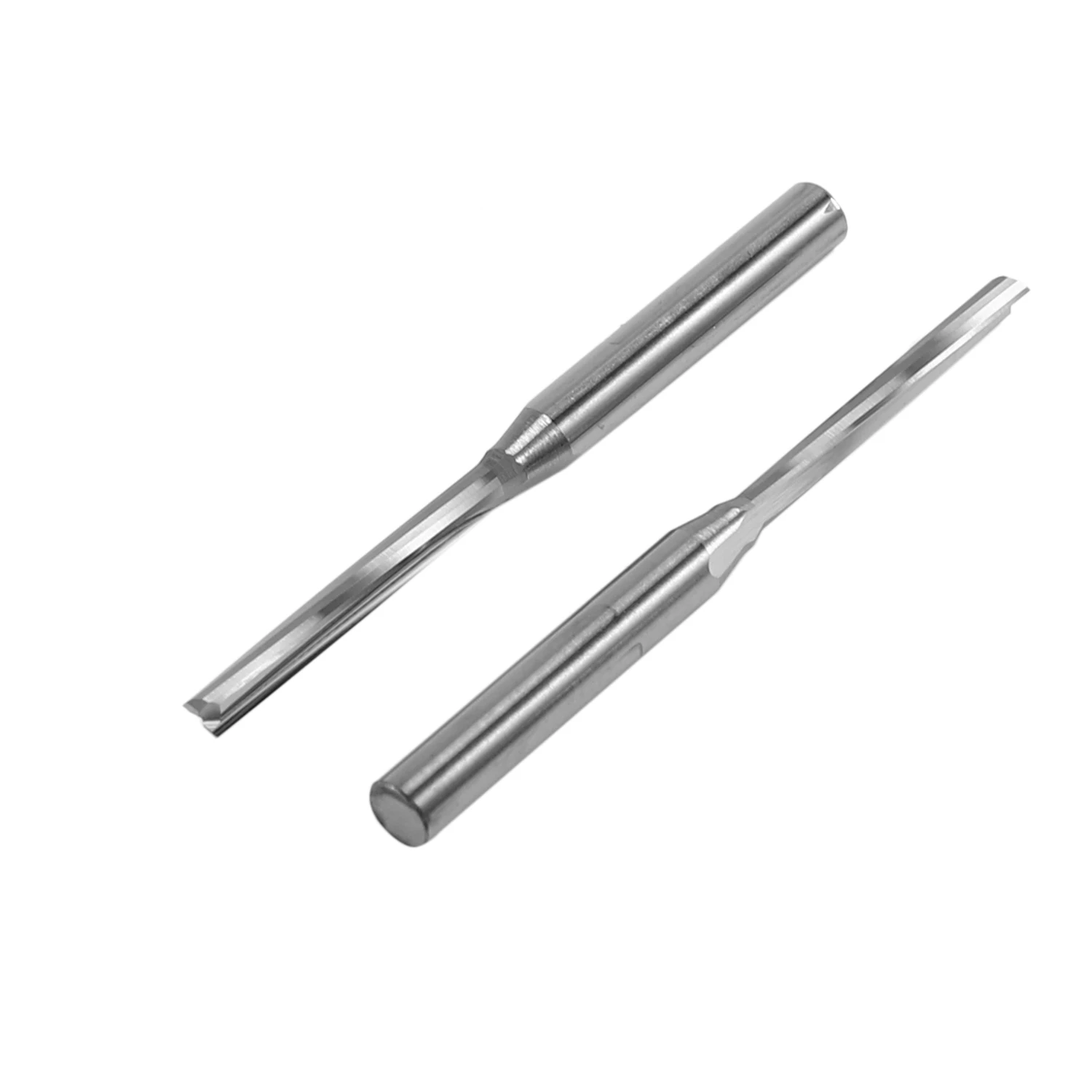 

A53Q-10 Pcs Two Flutes Straight End Mills Straight Slot Bit &10Pcs 3.175 Shank Blue Coated Straight End Mill 2 Flute