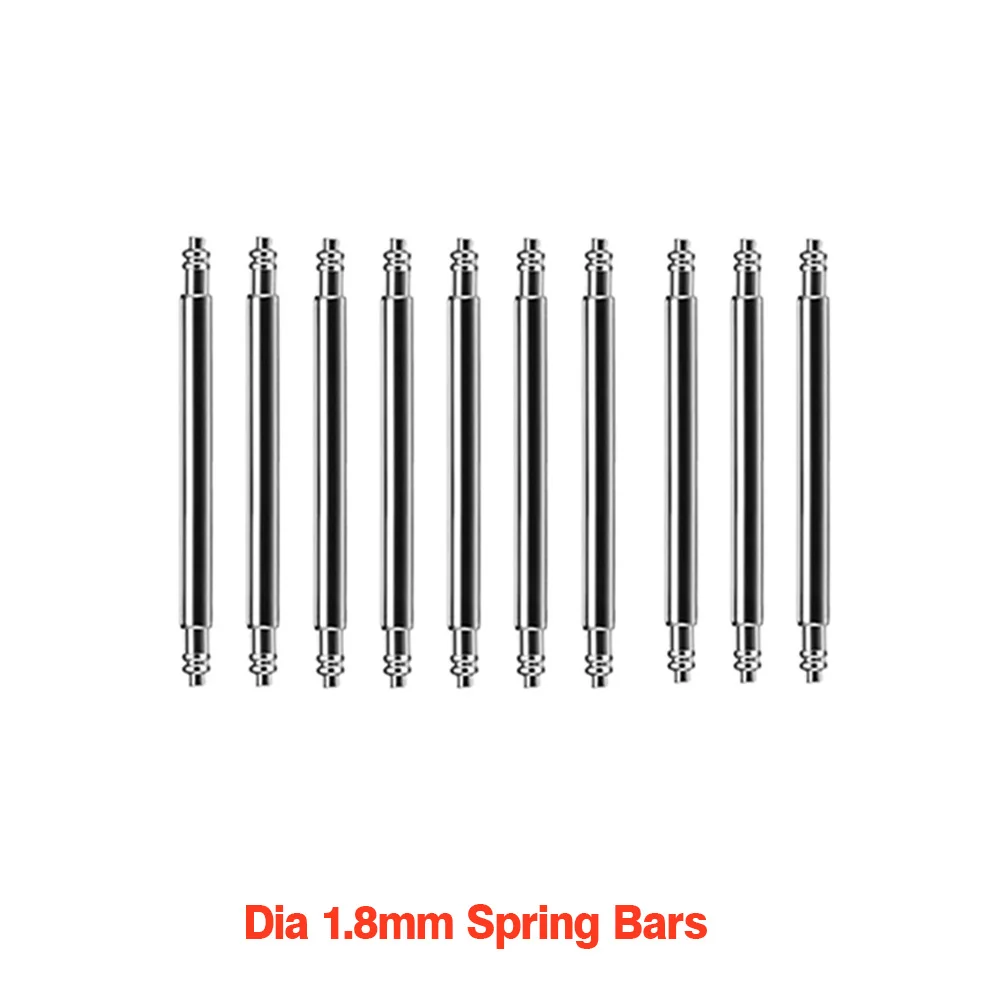 

10/20PCS Spring Bars Dia 1.8mm Pins Fit for 16mm 18mm 19mm 20mm 21mm 22mm 23mm 24mm 25mm 26mm 27mm 28mm 30mm Strap Link Bars