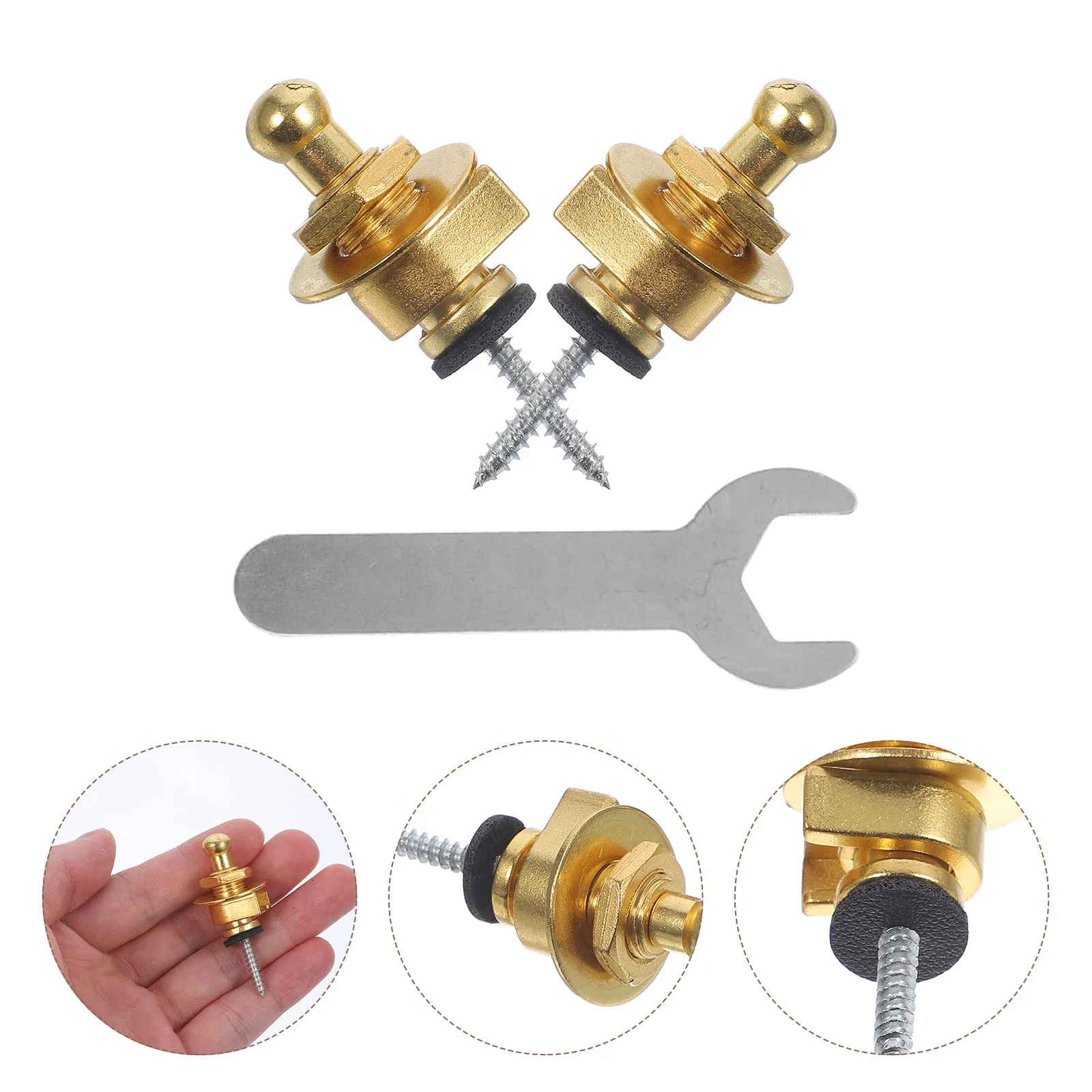 

2pcs Metal Guitar Strap Locks End Pins Anti-Slip Sturdy For Acoustic Electric Secure Fit Accessories Parts Bass String