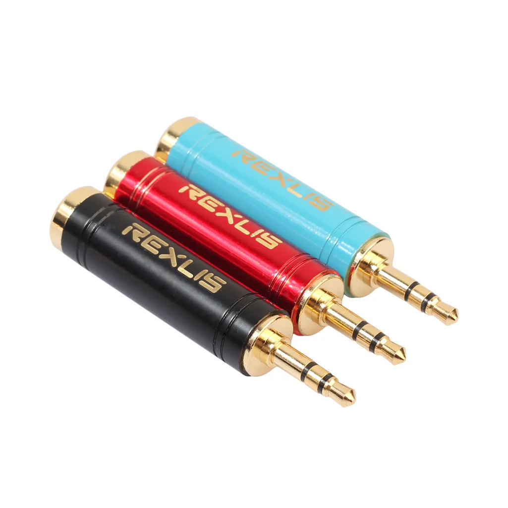 Red black blue all copper gold-plated head 3.5mm to 6.35mm female electronic organ electric guitar audio adapter