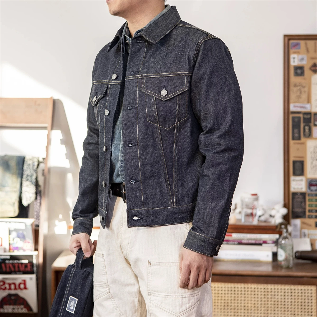 Red Tornado Type 3 Trucker Jean Jacket 557XX Red Selvedge Raw 