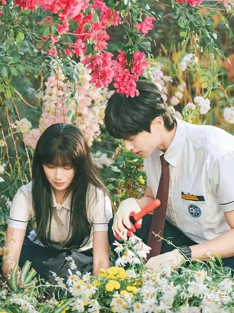 Kpop Korean Drama Lovely Runner Kim Hye Yoon Byeon Woo Seok sunjae Mundurek szkolny Student JK Koreaลski mundur szkolny koszula