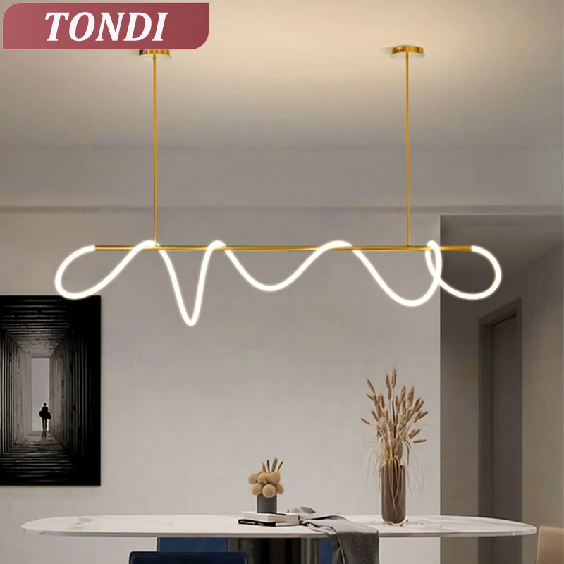 

Nordic Long Hose Led Chandelier For Dining Room Living Room Table Bar Home Decor Pendant Lighting Fixture Lusters Luminaires