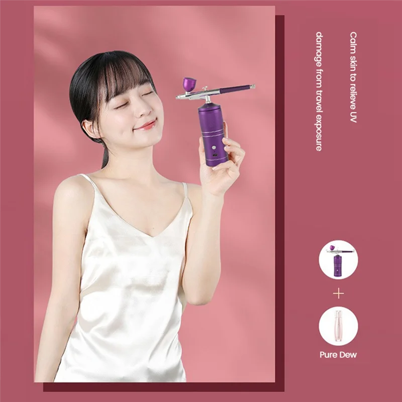 ABRG-エアブラシキットコンプレッサーエアブラシハンドヘルド充電式ネイルエアブラシマシン塗装モデルメイクアップケーキ装飾