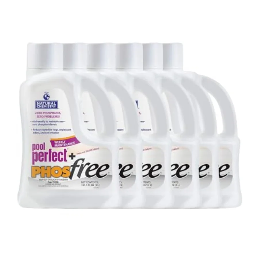 

Pool Perfect + Phosfree 3 л, 6 упаковок, средство для удаления фосфатов, уменьшает кольца на водной линии, неприятные запахи, раздражение глаз, эффективно очищает воду