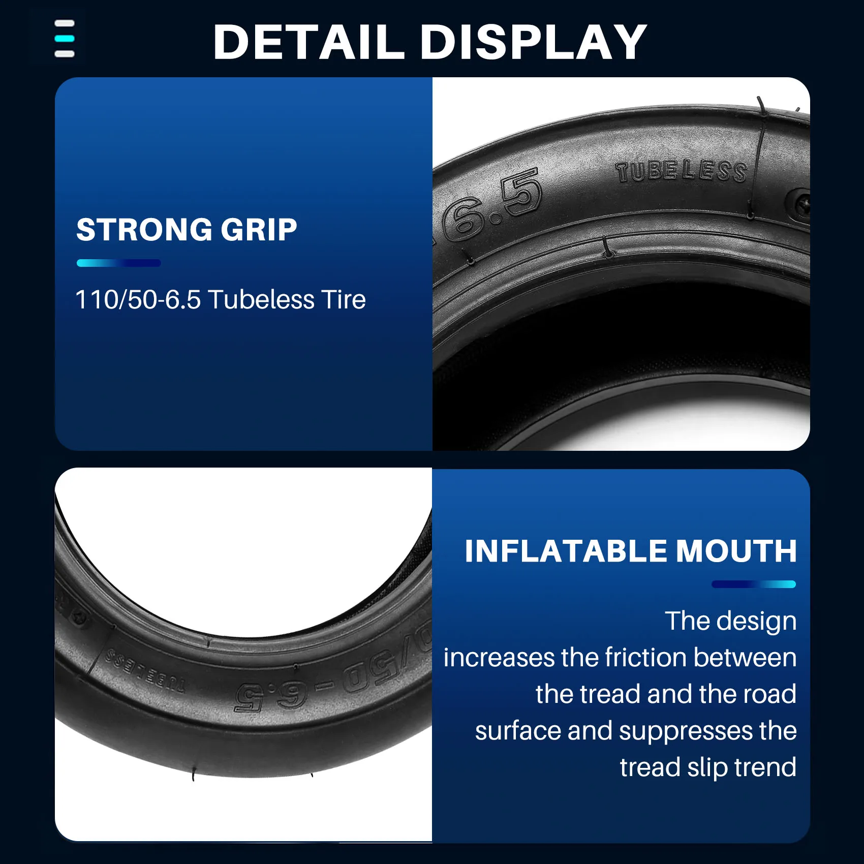 

NEW HOT In Stock-Slick Tyre Front Tubeless Vacuum Tire For 47Cc 49Cc Mini Pocket Bike Motorcycle Accessories