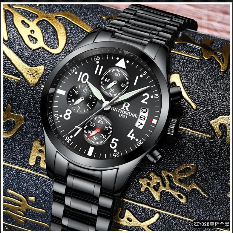 ONTHEEDGE foreign trade hot-selling models, genuine famous brand large dial men's waterproof fashion watch men