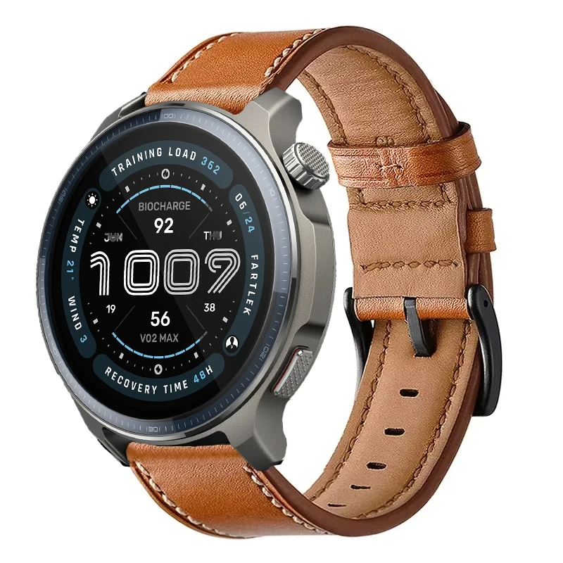 Leather Band For Amazfit Balance 2/Active 2 20mm 22mm Smartwatch Strap For Amazfit Bip 6 5 3Pro/GTR 4 3 2/GTS 4 3 2/Stratos 2 3