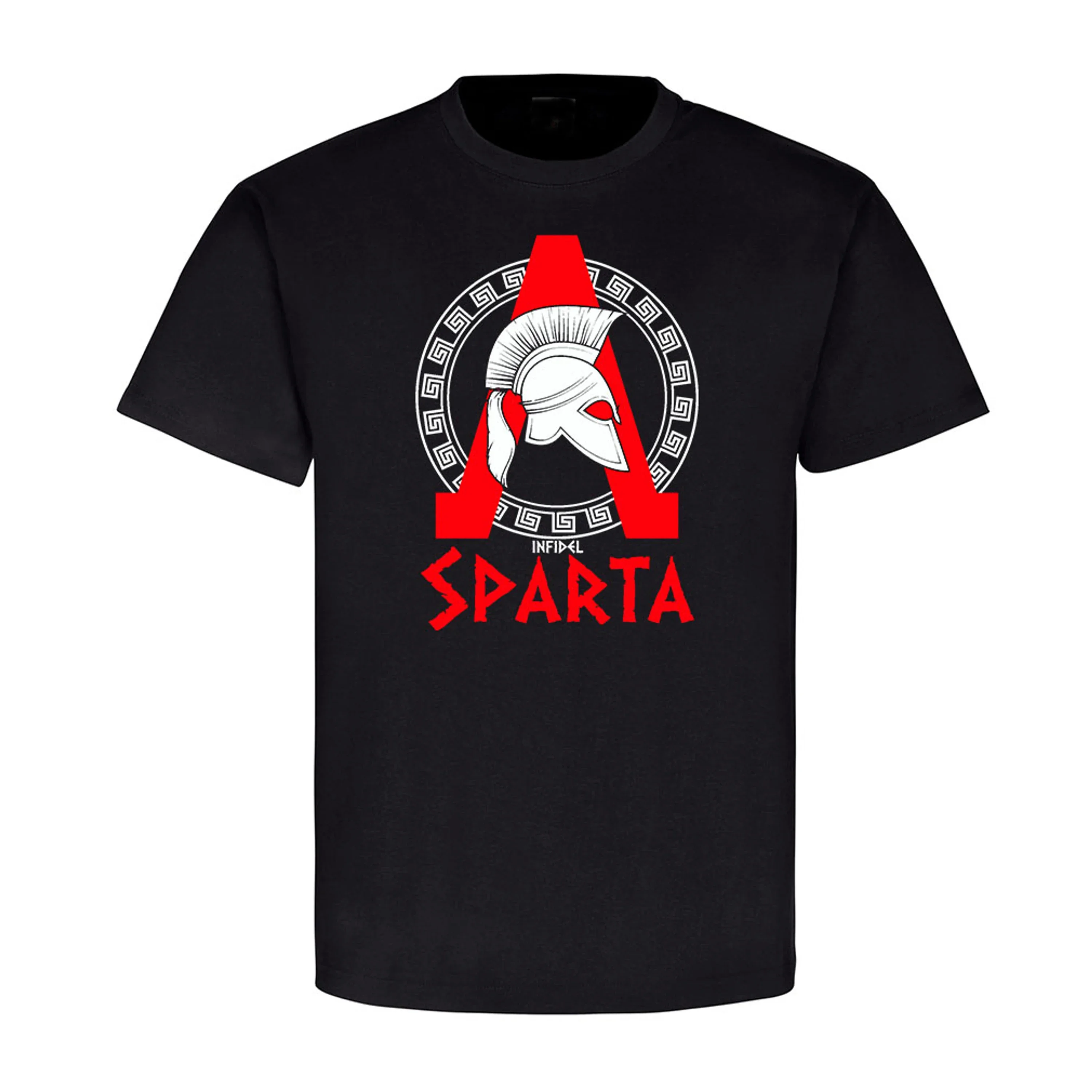 Infidel Sparta 300 Spartan Warrior Fighter Leonidas Battle T-Shirt. Summer Cotton Short Sleeve O-Neck Mens T Shirt New S-3XL