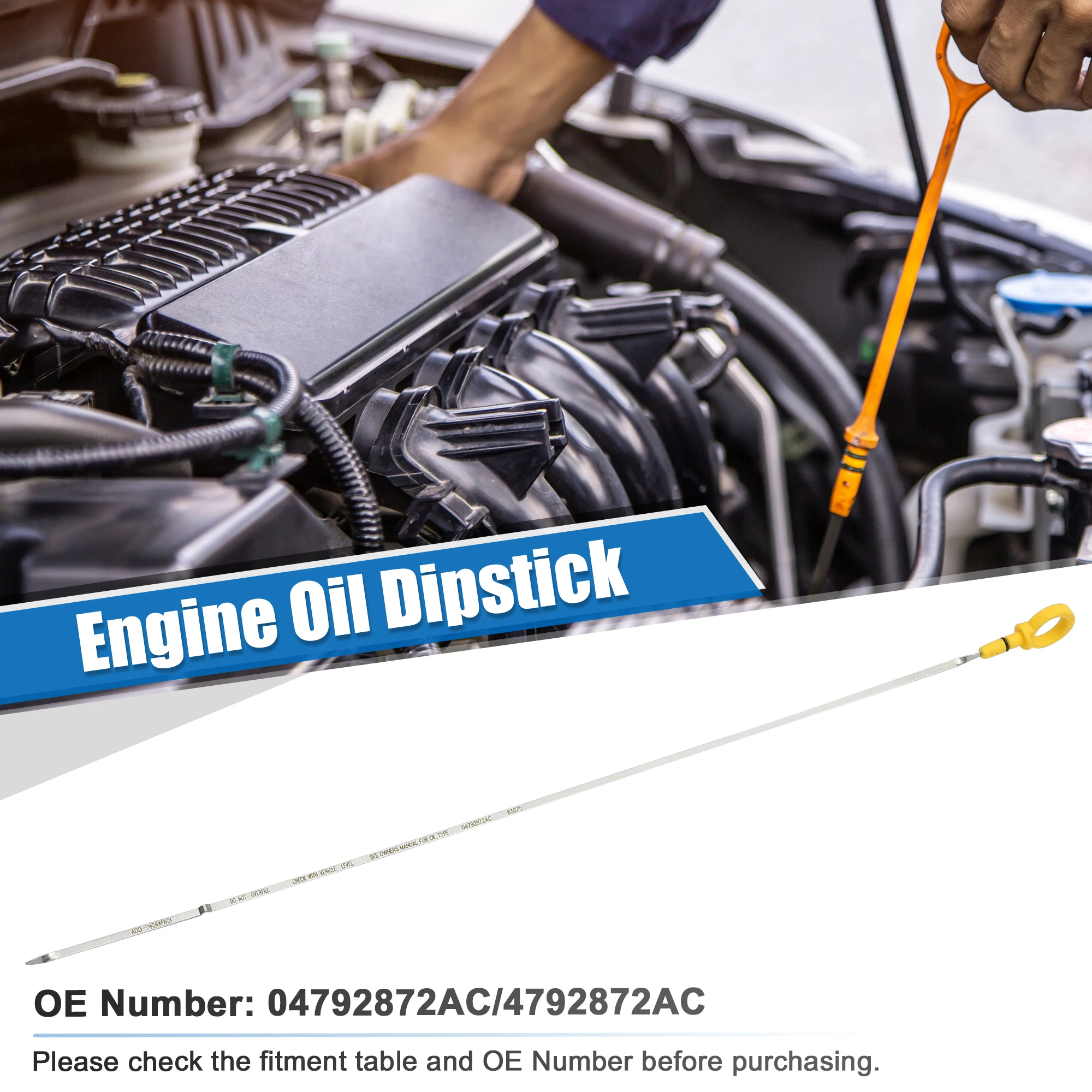 عصا قياس زيت المحرك UXCELL لكرايسلر 300 ، 5.7L ، Hemi V8 ، AWD C 2005-2008 ، دودج ماغنوم ، دودج تشارجر No.04792872AC