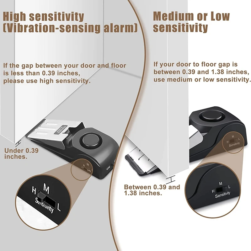 สัญญาณเตือนประตูกั้นประตู2แพ็คพร้อมไซเรนรักษาความปลอดภัย120DB สำหรับสัญญาณเตือนประตูความปลอดภัยในบ้าน