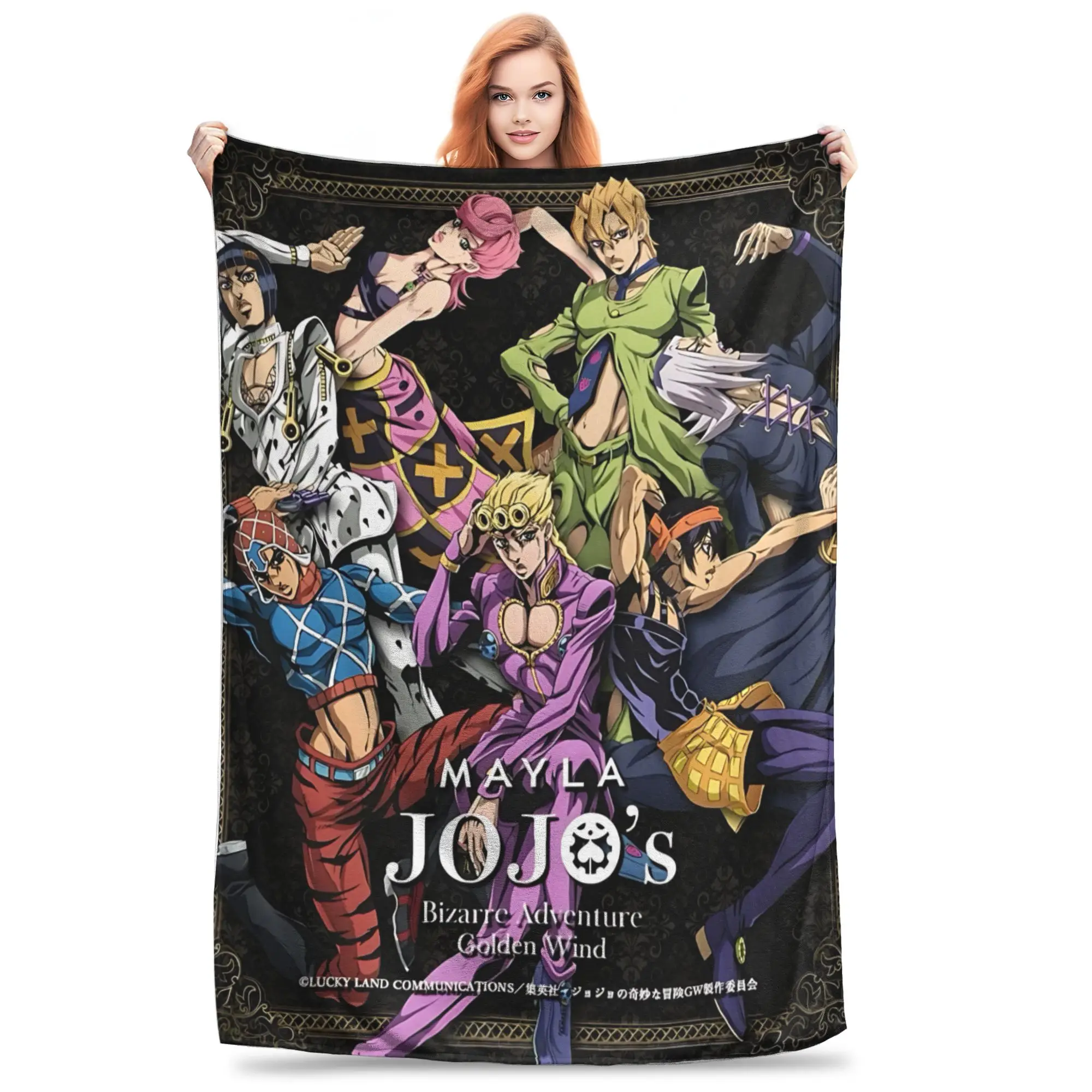 1PC Jojo's Bizarre Adventure Worlds  home room decorations Winter Blankets for Adults Bedding Home Interior Sofa Knee