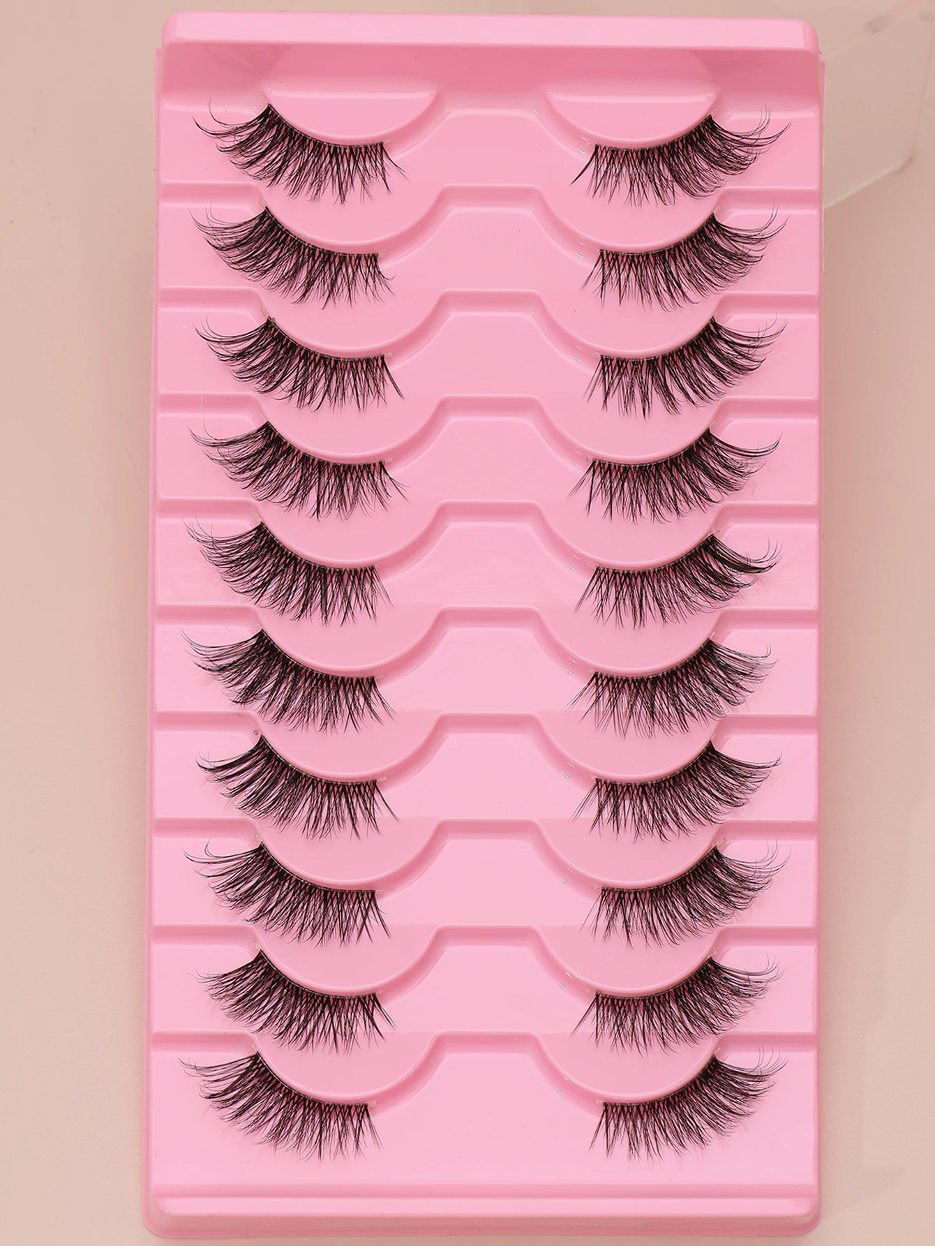 10ペアの半天然ふわふわで柔らかい3Dミンクアイマルチレイヤーまつげ、パーティー、クラブ、日常の仕事に最適