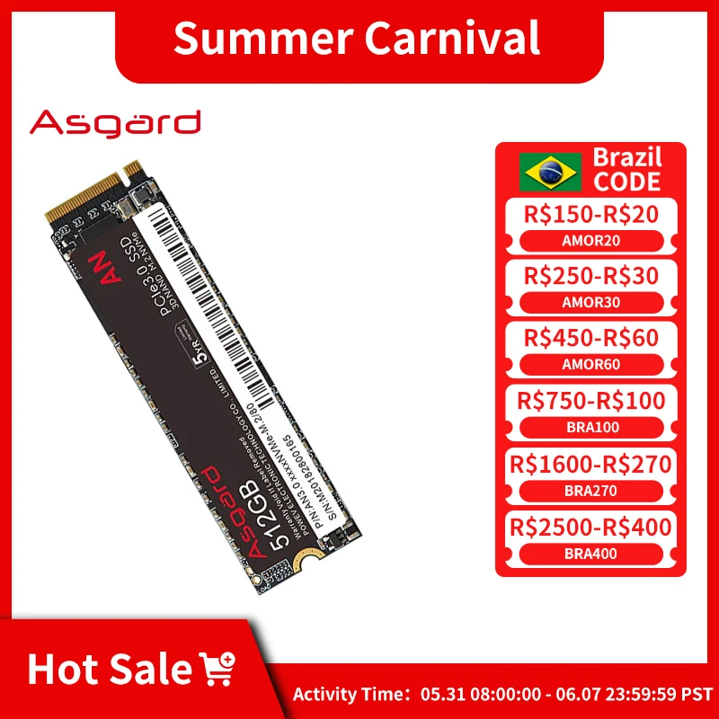 Imagem -05 - Asgard-disco Rígido Interno para Laptop e Desktop Unidade de Estado Sólido An3.0 M.2 Nvme 512gb tb Pcie3.0 x4 Ssd 2280