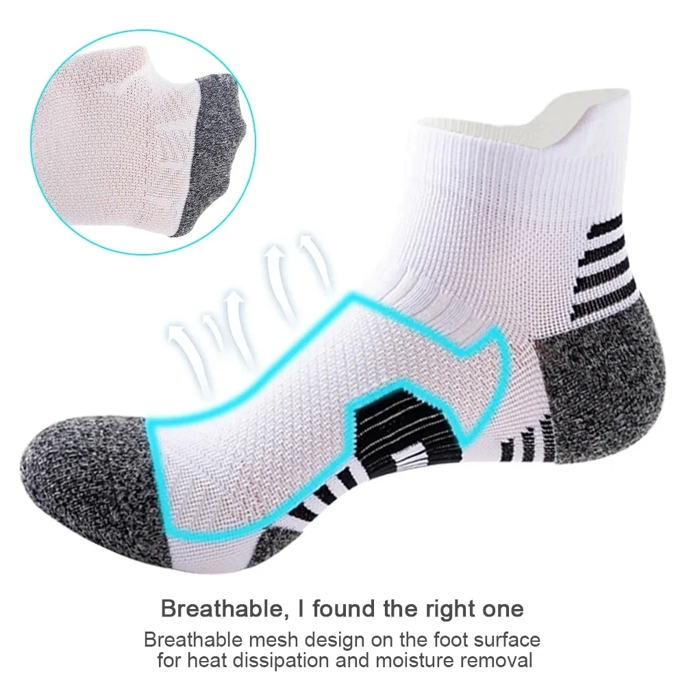 3 Pairs Spring Men\'s Socks AnkleThick Knit Sports Sock Outdoor Fitness Breathable Quick Dry Wear-resistant Short Running Sock