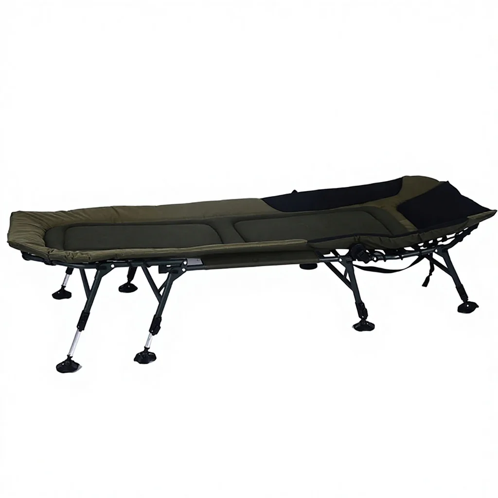 Outdoor Iron Folding Bed Portable Office Napping Lunch Bed Single Recliner Folding Lounger