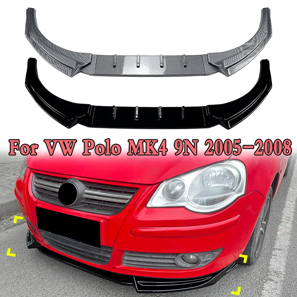 

For VW Polo MK4 9N 2005-2008 Car Front Bumper Lip Splitter Diffuser Lip Body Kit Auto Spoiler Bumper Accessories