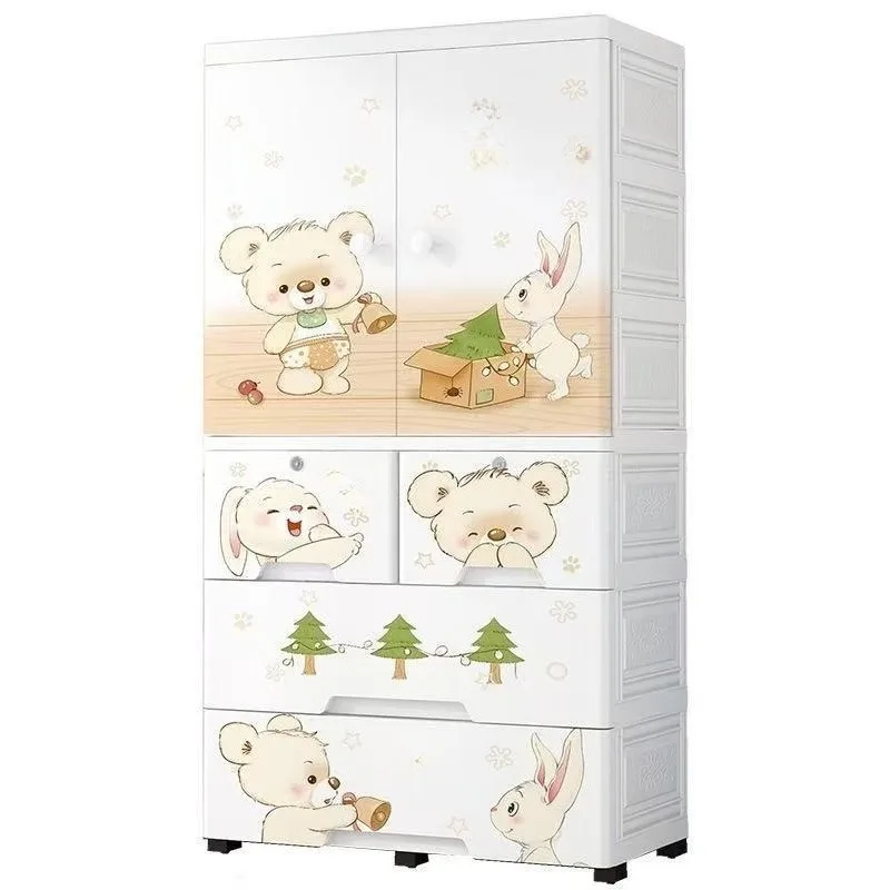 70-Face wide multi-functional plastic baby door opening, glove cabinet, drawer type small wardrobe