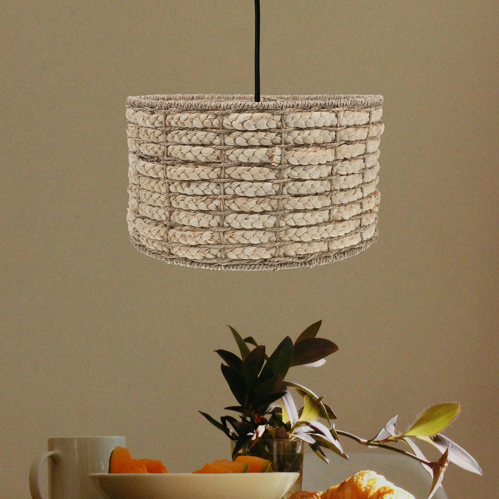 

Straw Lampshade Seagrass Light Shades Large Hanging for Floor Pendant Style Soft Lighting Home Dining